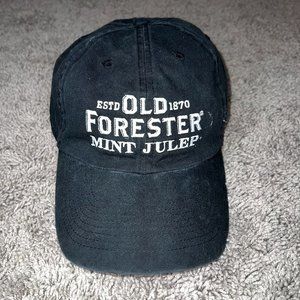 Old Forester Mint Julep Kentucky Derby Bourbon Whiskey Black Cap Hat Adjustable